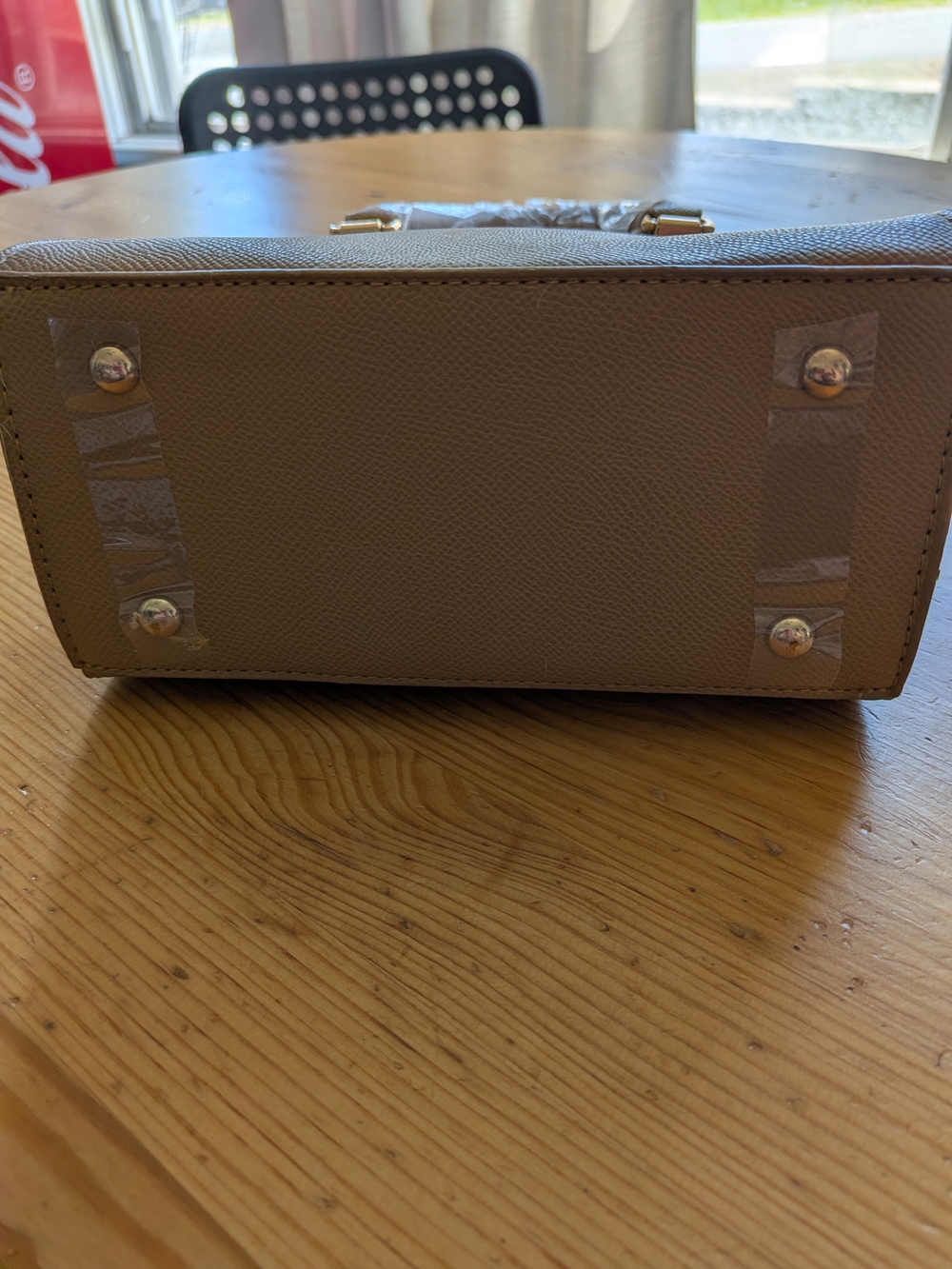 bebe Taupe Mini Satchel with Gold Hardware - Picture 4 of 8